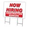 Signmission Now Hiring Construction Workers Yard & Stake outdoor plastic coroplast, C-2436 CONSTRUCTION WORKERS C-2436 CONSTRUCTION WORKERS - alternate 1